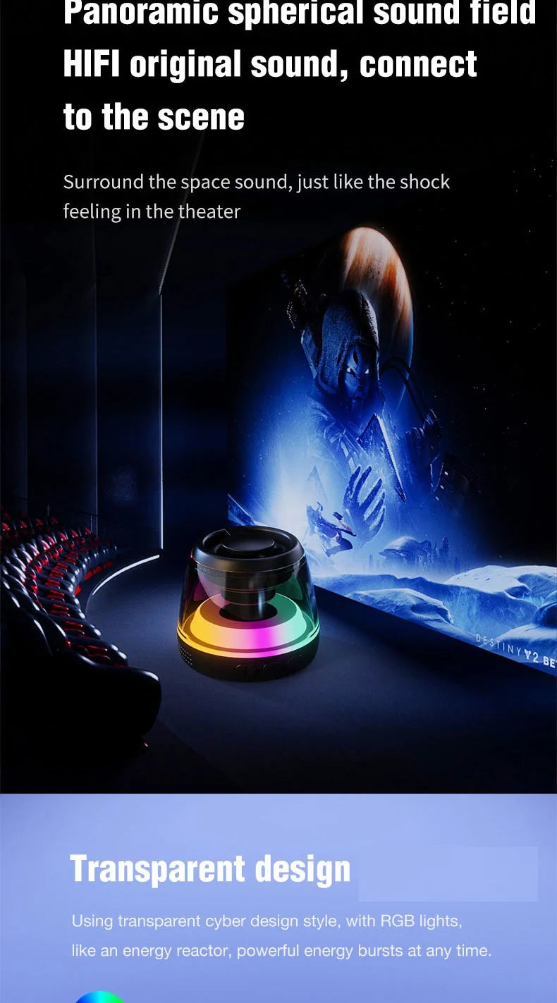 G200 RGB Mini Bluetooth Speaker – Magnetic Bass, 7H Playtime, Phone Holder