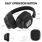 Casque sans fil Siindoo JH-ANC930Plus avec affichage LED intelligent – Noir