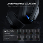 Casque Gaming RVB sans fil ZAIYNE G19X | Ultra-léger | Faible latence de 30 ms