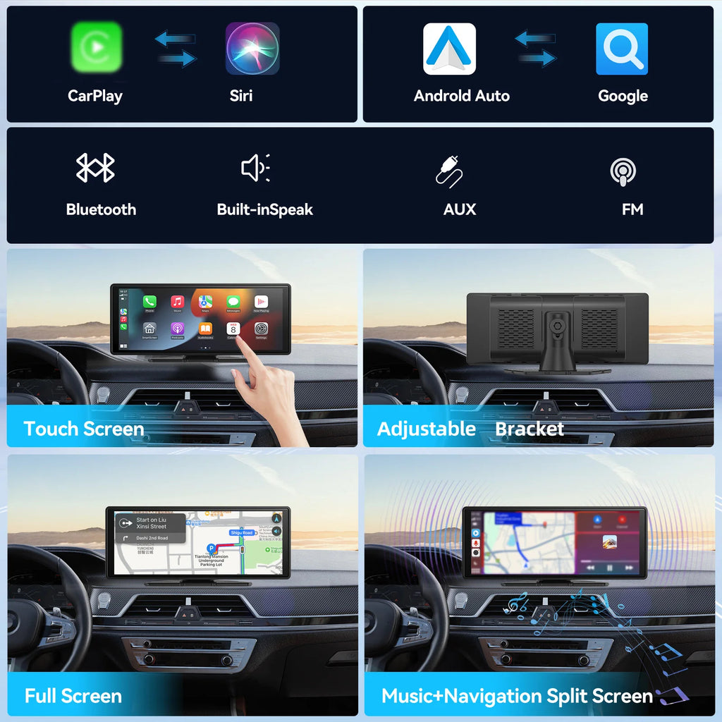Écran Portable Sans Fil CarPlay et Android Auto – Écran Tactile 7" pour Moderniser Votre Voiture