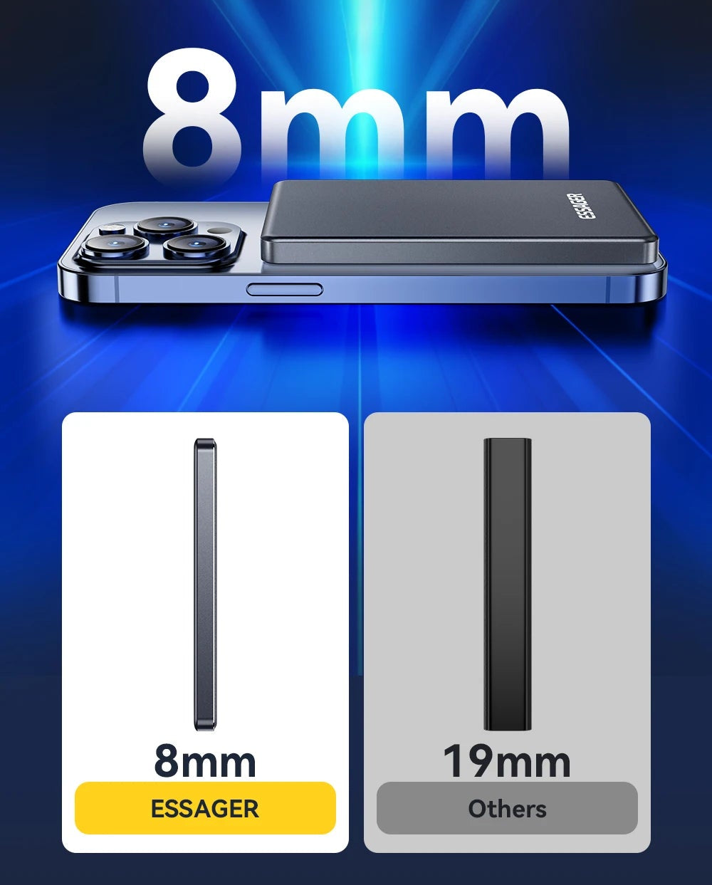 Batterie Externe Magnétique sans Fil 5000 mAh | Chargeur Portable Fin – ZAIYNE