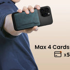 Slim Magnetic Wallet Case – 3-Card Leather Phone Holder | ZAIYNE
