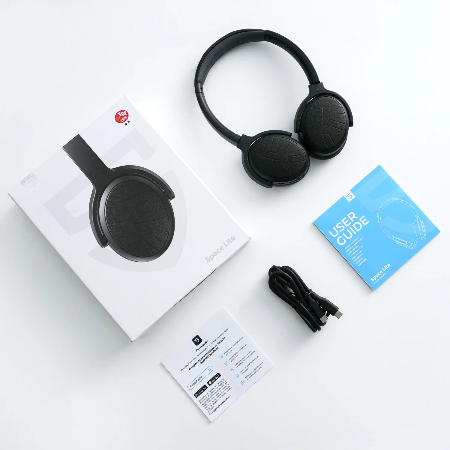 Casque sans fil supra-auriculaire SoundPEATS Space Lite avec réduction de bruit active