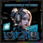 ZAIYNE GTX-808 RGB Wireless Gaming Headset | 360° Mic | Wireless Noise-Canceling° Mic