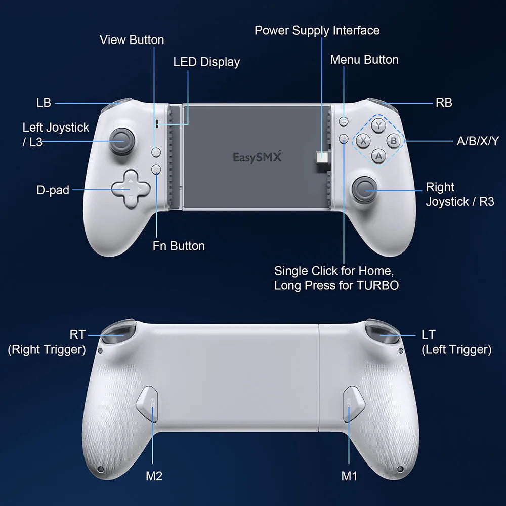 Manette de jeu mobile M15 | Manette de téléphone à effet Hall pour iPhone et Android | ZAIYNE