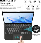 Podświetlane etui z klawiaturą magnetyczną do iPada Pro i Air | Inteligentny touchpad | ZAIYNE