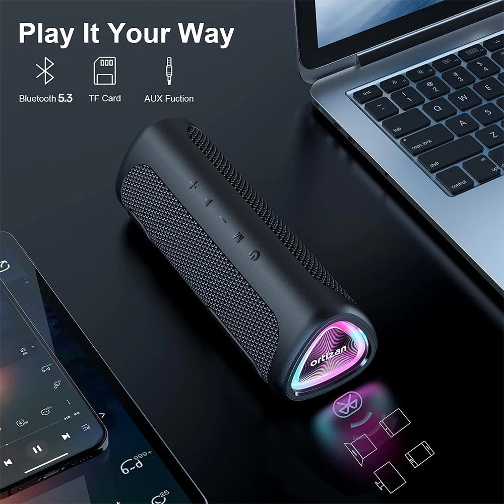 Przenośny głośnik Bluetooth – wodoodporny, z podświetleniem RGB i bezprzewodowym dźwiękiem