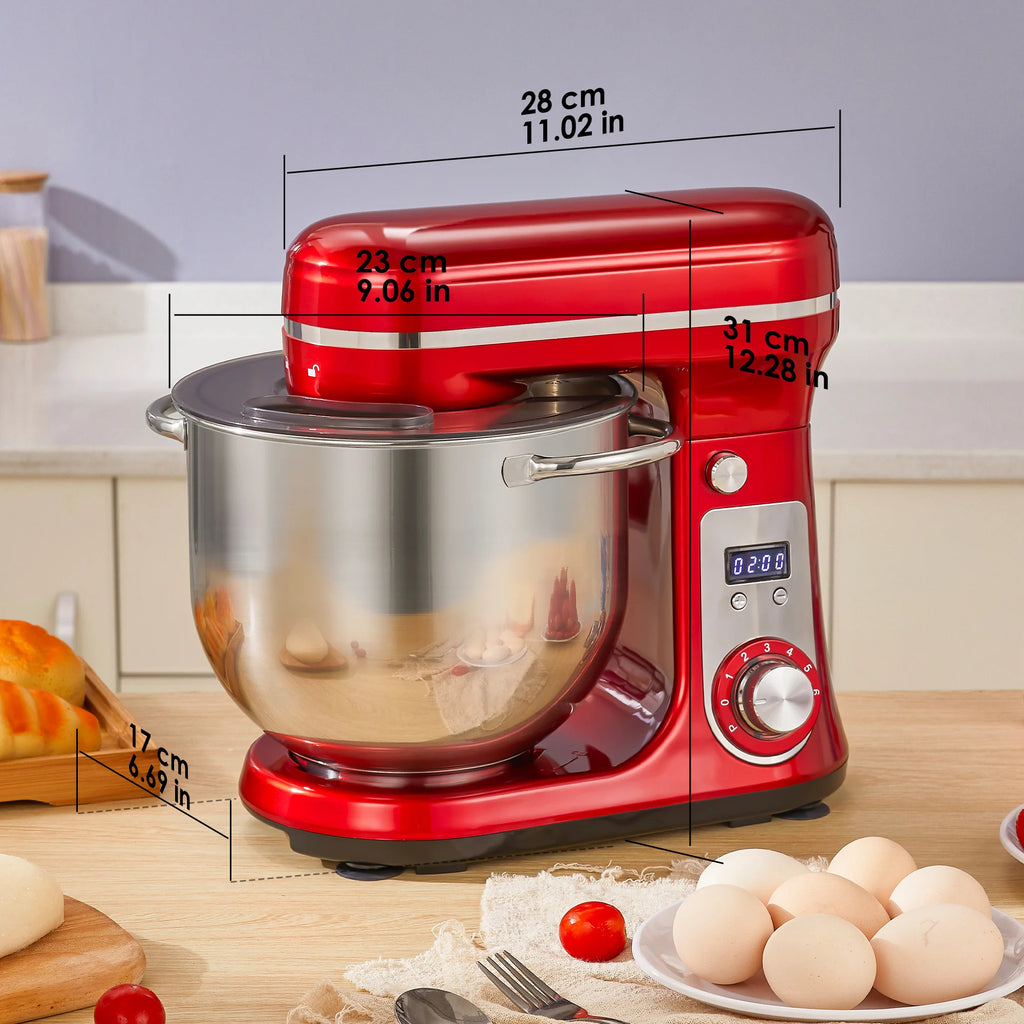 Robot pâtissier BioloMix 1200W avec bol en acier inoxydable de 6L – Prise UE