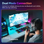 Casque sans fil RVB ZAIYNE Vortex – Son surround 7.1, suppression du bruit, casque Bluetooth supra-auriculaire
