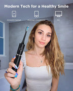 Electric Sonic Toothbrush – 8 Brush Heads & Travel Case
