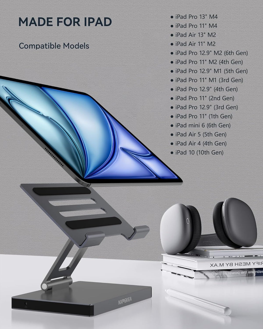 Support pour ordinateur portable 9-en-1 en aluminium avec station d'accueil Type-C