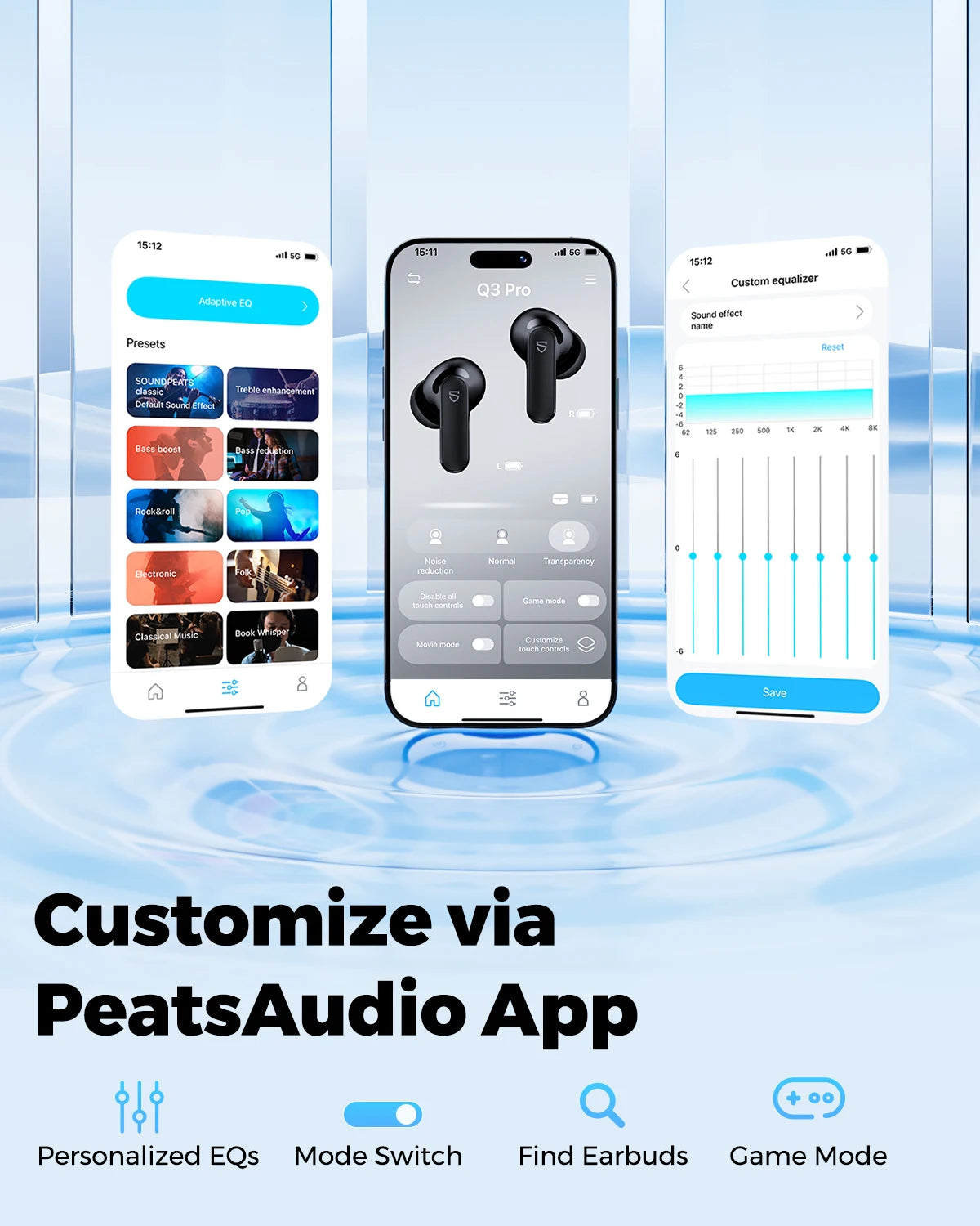 Écouteurs sans fil SoundPEATS Q3 Pro ANC – Bluetooth 6.0, suppression de bruit à 4 micros, son premium