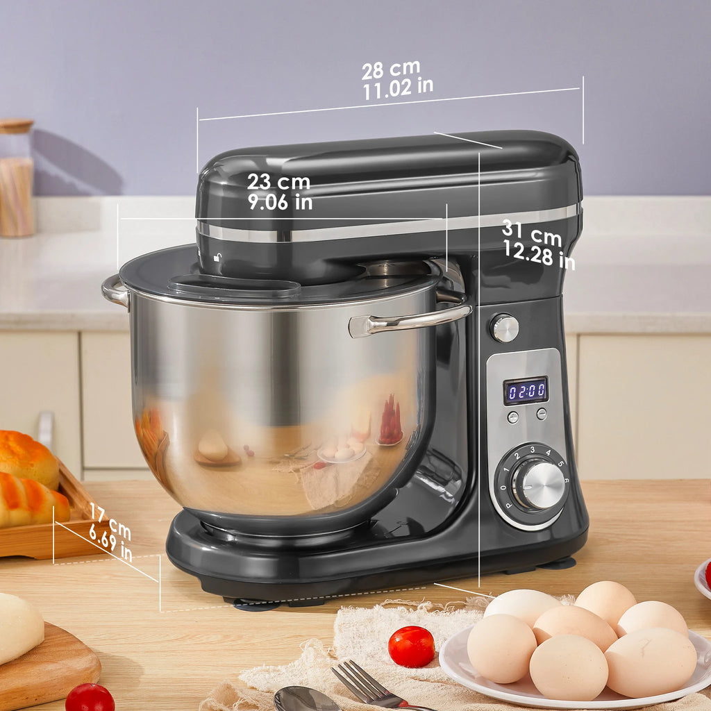 Robot pâtissier BioloMix 1200W avec bol en acier inoxydable de 6L – Prise UE