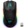 Mysz gamingowa ZAIYNE T66 RGB bezprzewodowa – obudowa „plaster miodu”, programowalne makra, bateria 650 mAh