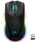 Mysz gamingowa ZAIYNE T66 RGB bezprzewodowa – obudowa „plaster miodu”, programowalne makra, bateria 650 mAh