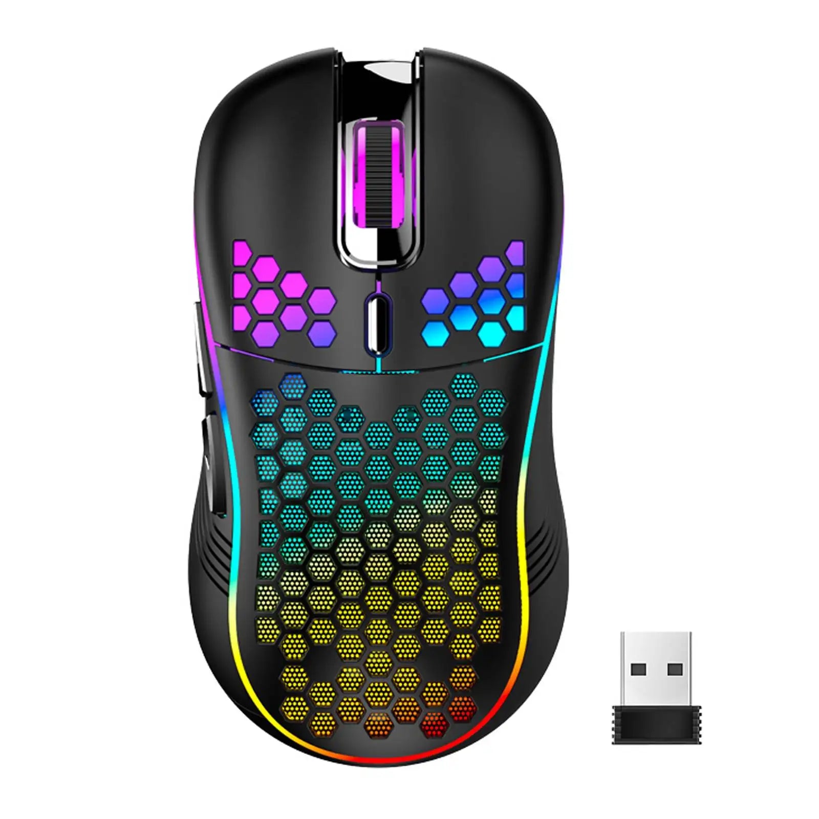 Souris Gaming RGB Sans Fil Alvéolaire – Légère, Rechargeable et Précision 2.4G | ZAIYNE