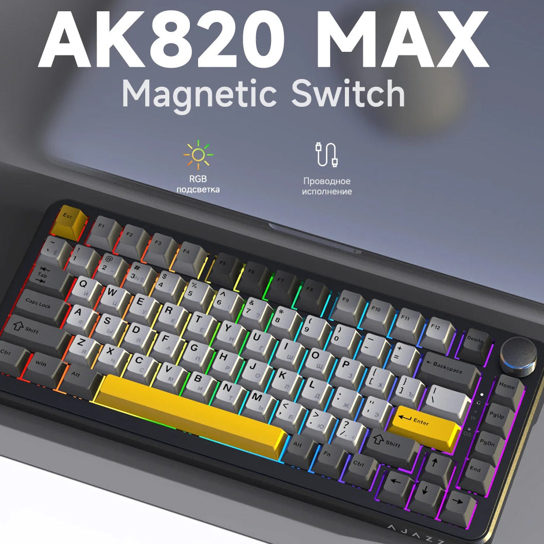 ZAIYNE AK820 MAX+ Pro – Bezprzewodowa mechaniczna klawiatura RGB | Ekran TFT | 8000mAh