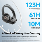 SoundPEATS Space ANC Wireless Headphones | 123H Battery