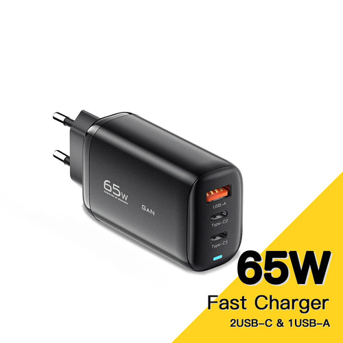 Chargeur rapide GaN 65W USB-C | Adaptateur secteur pour ordinateur portable et téléphone – ZAIYNE