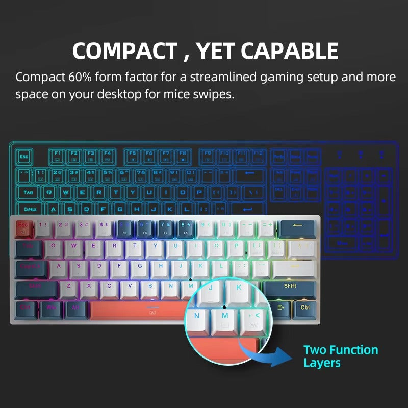 Clavier mécanique Machenike K500-B61 Mini – 60 % RVB remplaçable à chaud