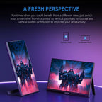 Moniteur portable 16,1" 144 Hz – Écran FHD 100% sRGB USB-C pour ordinateur portable, PS5, Steam Deck et Nintendo Switch | ZAIYNE