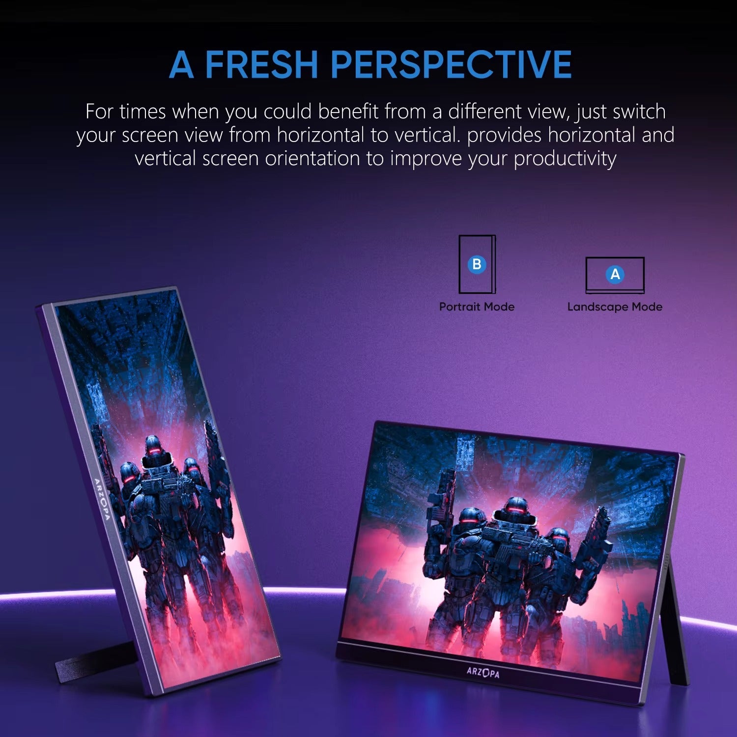 Moniteur portable 16,1" 144 Hz – Écran FHD 100% sRGB USB-C pour ordinateur portable, PS5, Steam Deck et Nintendo Switch | ZAIYNE