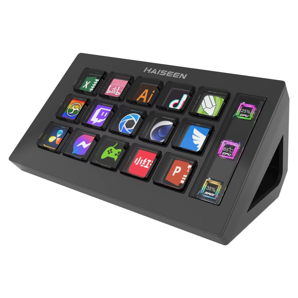 Contrôleur Macro LCD 15 Touches | Pad de Raccourcis Visuels pour PC et Mobile | ZAIYNE