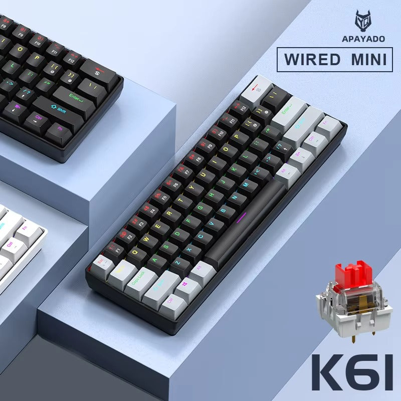 Klawiatura gamingowa mini mechaniczna APAYADO K61 – 60% RGB