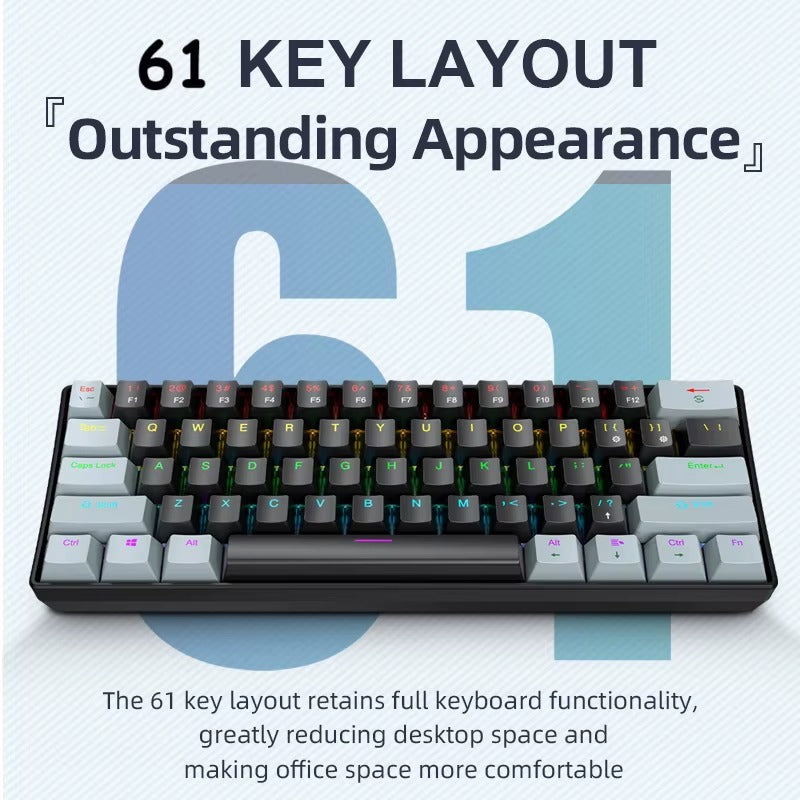 Klawiatura gamingowa mini mechaniczna APAYADO K61 – 60% RGB