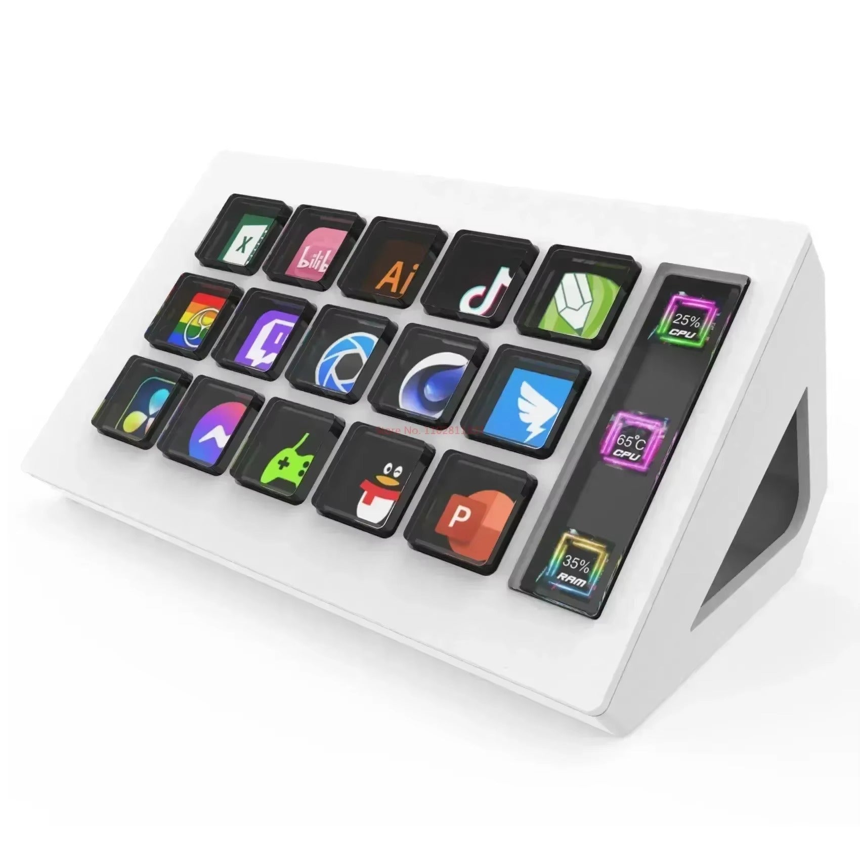 Contrôleur Macro LCD 15 Touches | Pad de Raccourcis Visuels pour PC et Mobile | ZAIYNE