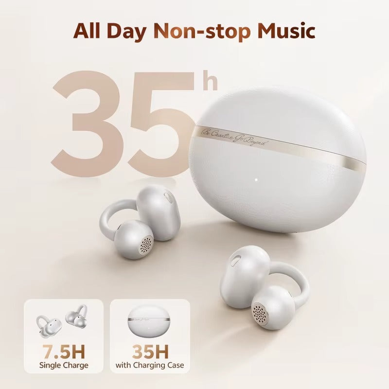 Open-Ear Clip-On Bluetooth Earbuds for Sports & Daily Use