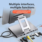 Support pour ordinateur portable 9-en-1 en aluminium avec station d'accueil Type-C