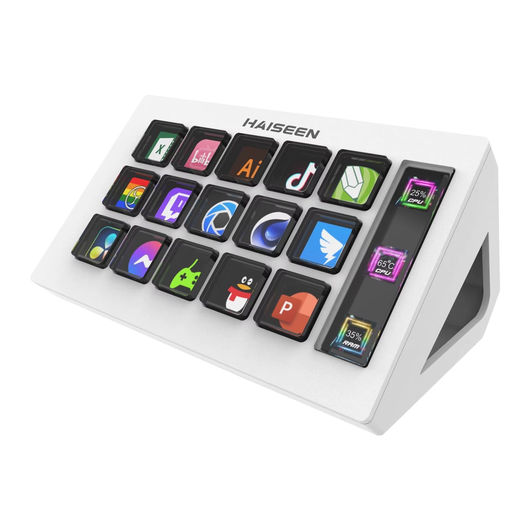 Contrôleur Macro LCD 15 Touches | Pad de Raccourcis Visuels pour PC et Mobile | ZAIYNE