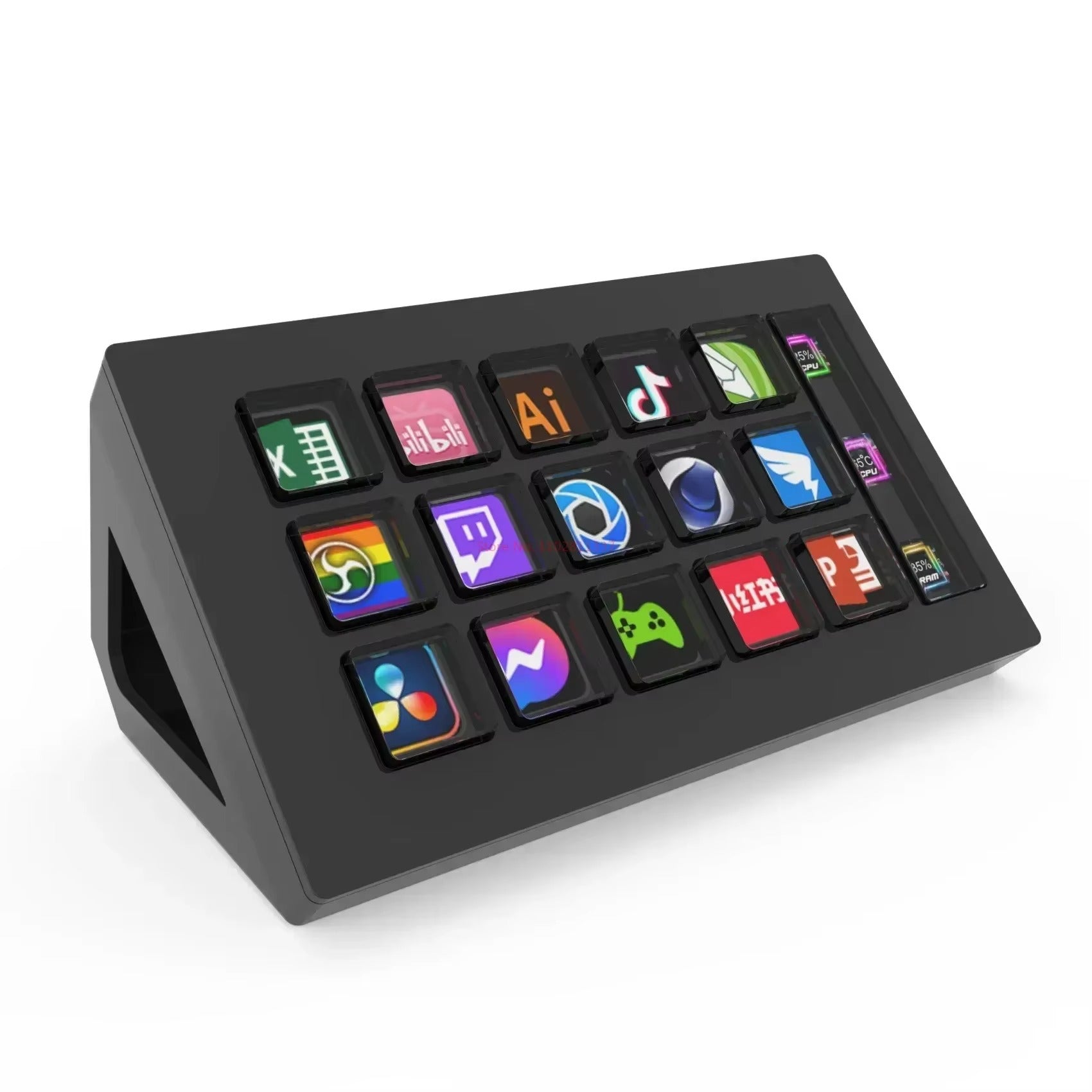 Contrôleur Macro LCD 15 Touches | Pad de Raccourcis Visuels pour PC et Mobile | ZAIYNE