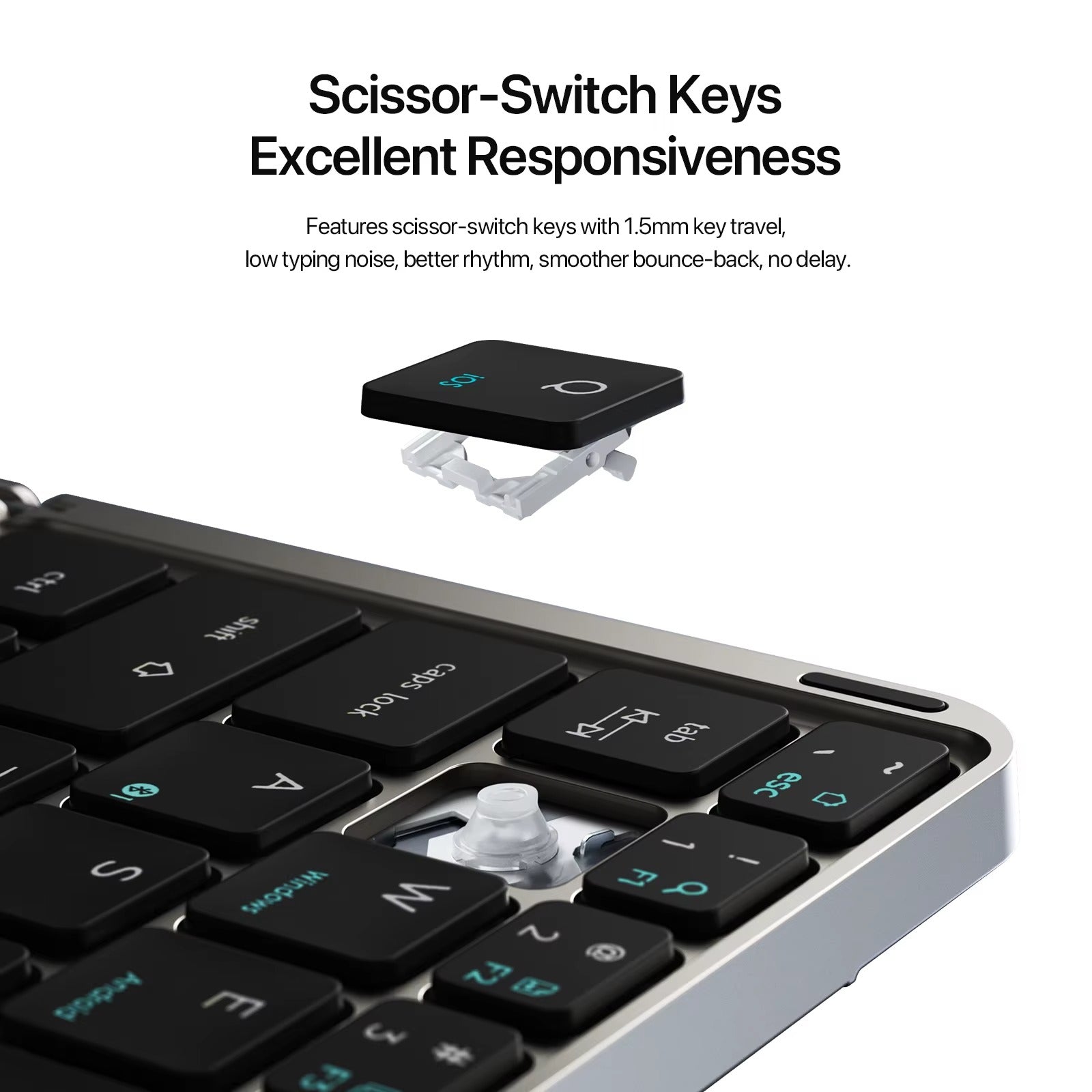 Clavier pliable Bluetooth 5.0 avec pavé tactile – Clavier sans fil portable pour téléphones, tablettes et ordinateurs portables | ZAIYNE