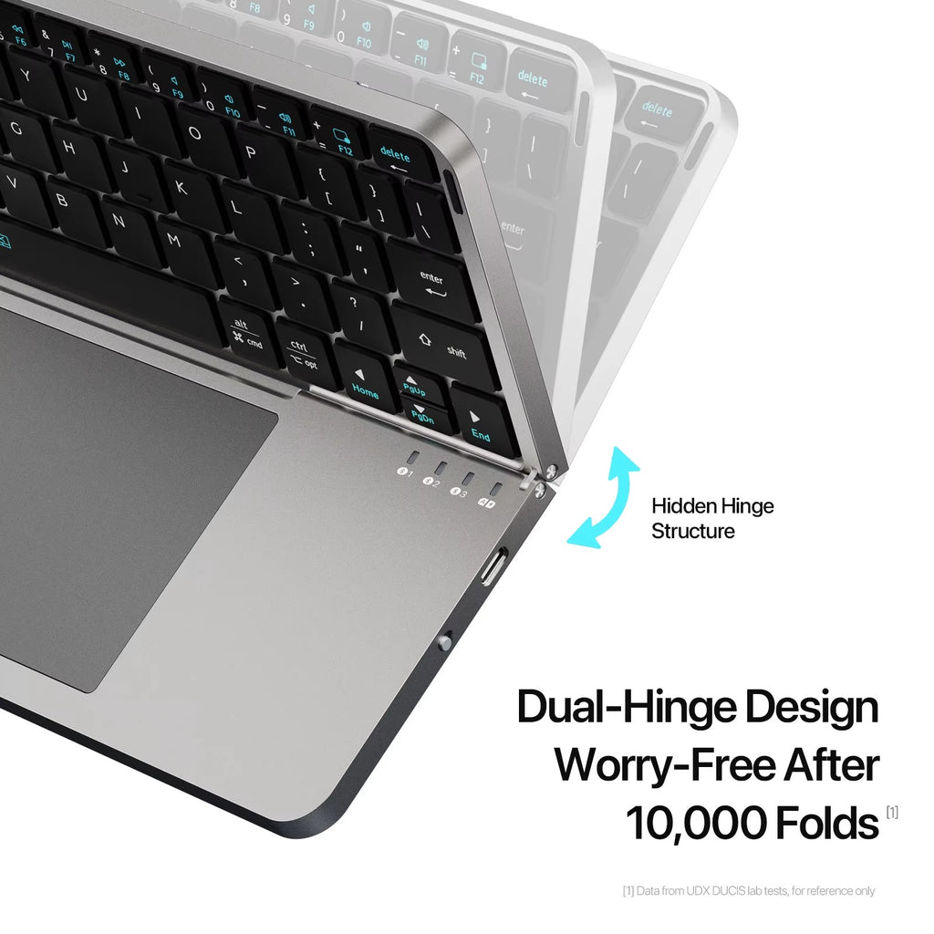 Clavier pliable Bluetooth 5.0 avec pavé tactile – Clavier sans fil portable pour téléphones, tablettes et ordinateurs portables | ZAIYNE