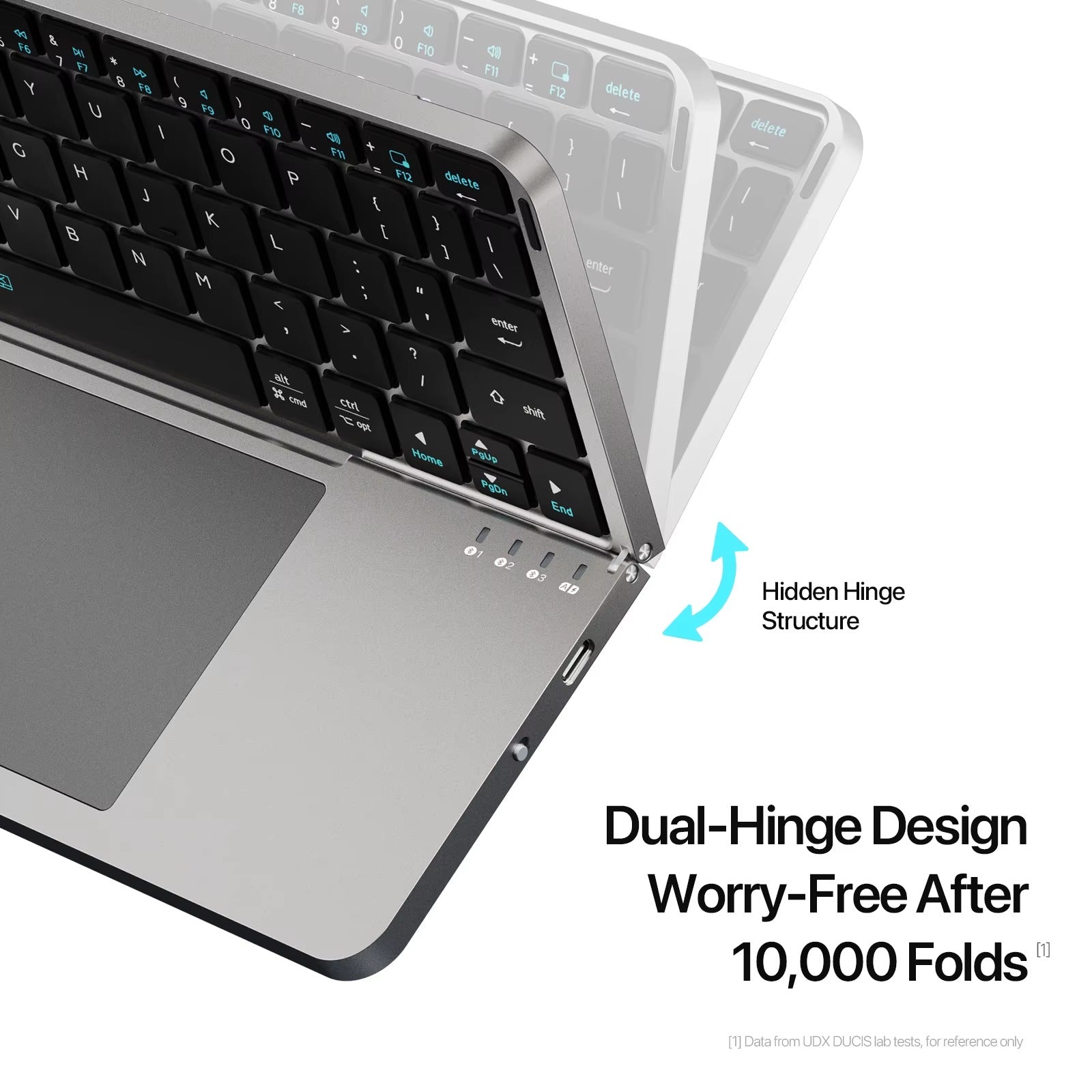 Clavier pliable Bluetooth 5.0 avec pavé tactile – Clavier sans fil portable pour téléphones, tablettes et ordinateurs portables | ZAIYNE