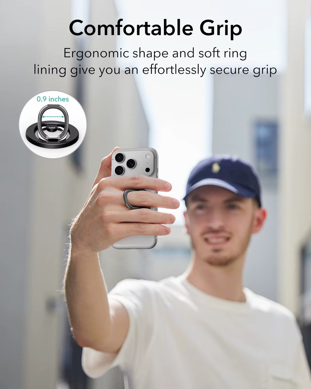 ESR MagSafe Phone Grip 2-Way Stand – Silny magnetyczny uchwyt na iPhone'a (siła trzymania 1200g)