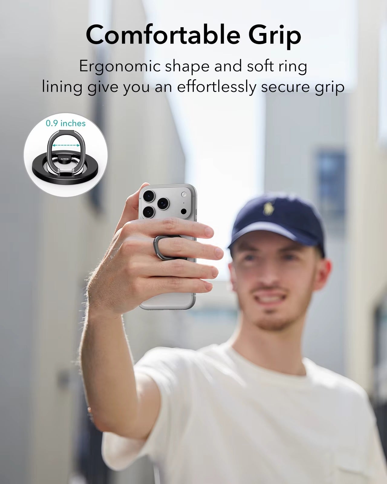 ESR MagSafe Phone Grip 2-Way Stand – Silny magnetyczny uchwyt na iPhone'a (siła trzymania 1200g)