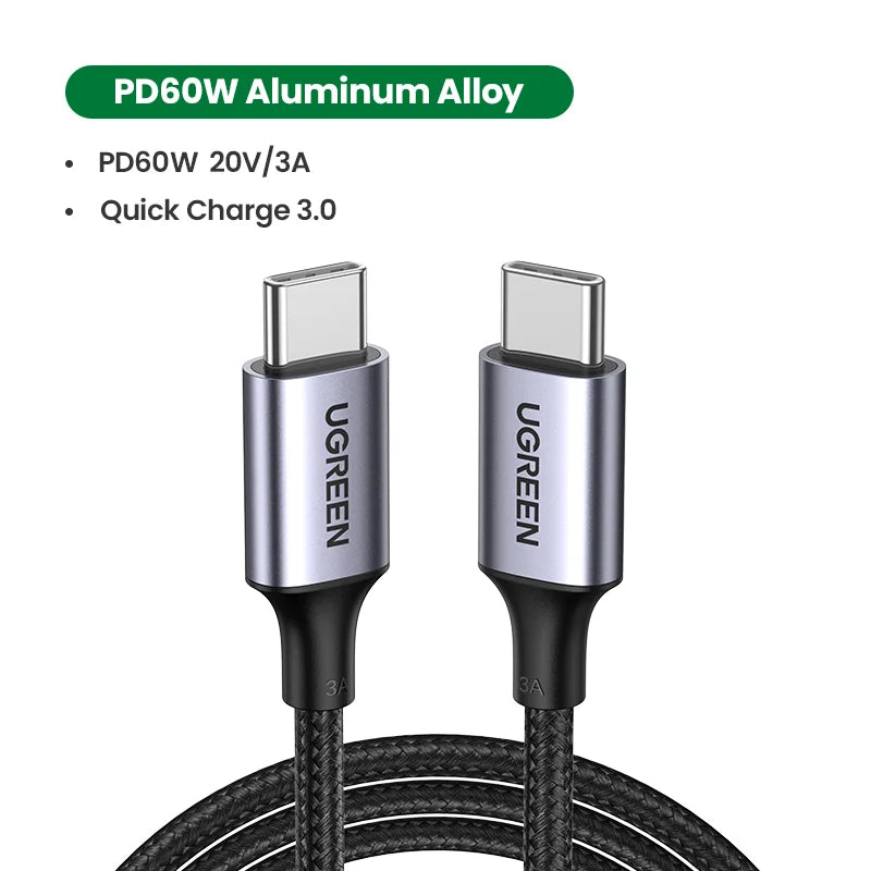 Câble de recharge rapide USB-C vers USB-C 60W | Power Delivery – ZAIYNE