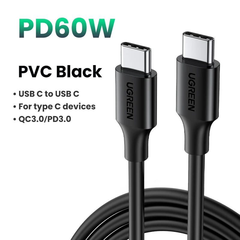 Câble de recharge rapide USB-C vers USB-C 60W | Power Delivery – ZAIYNE