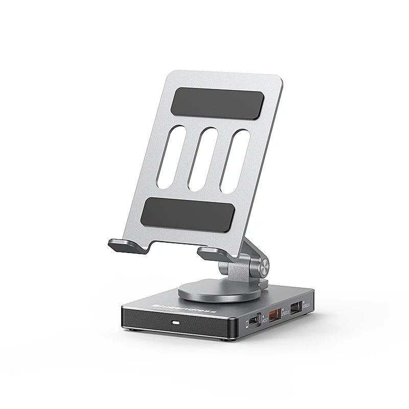 8-in-1 Adjustable Phone Stand with USB-C Hub – 4K HDMI, PD