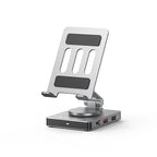 8-in-1 Adjustable Phone Stand with USB-C Hub – 4K HDMI, PD