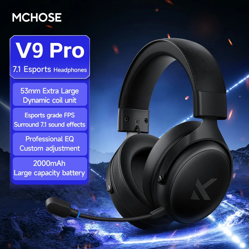 Casque sans fil RVB ZAIYNE V9X Pro | Son Surround 7.1 | Gaming & Musique