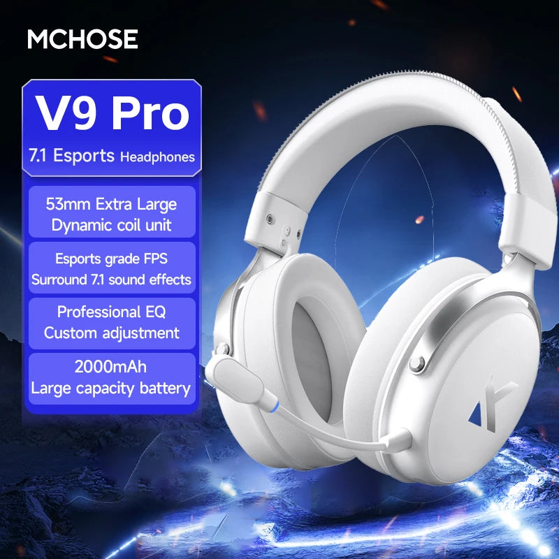 Casque sans fil RVB ZAIYNE V9X Pro | Son Surround 7.1 | Gaming & Musique