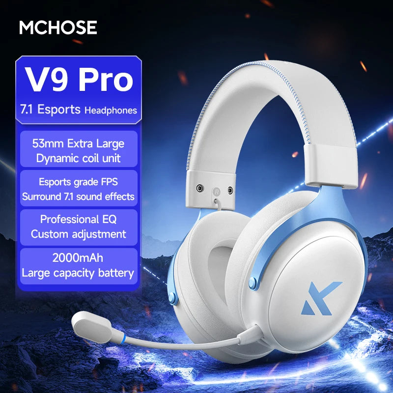 ZAIYNE V9X Pro Wireless RGB Headset | 7.1 Surround Sound | Gaming & Music