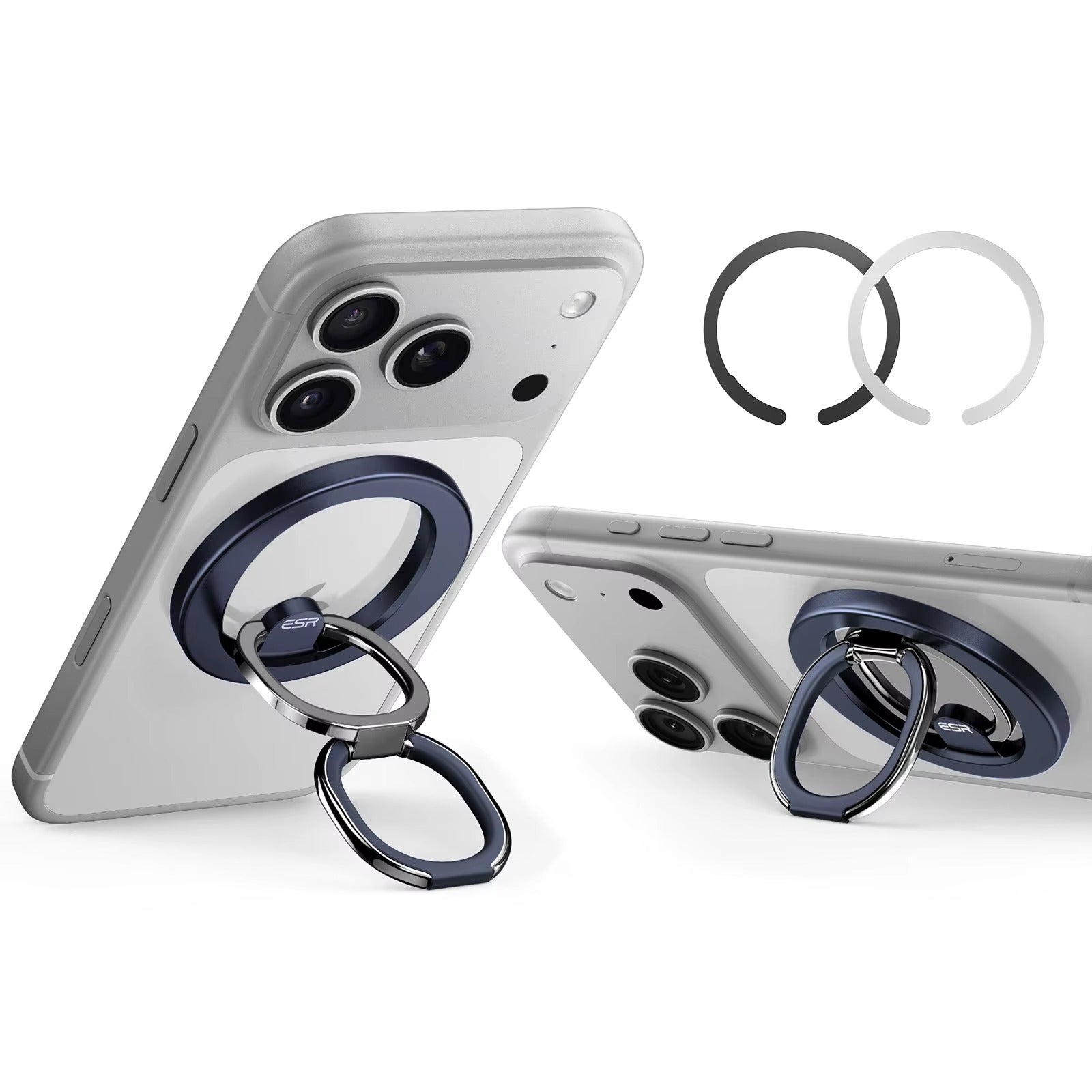 ESR MagSafe Phone Grip 2-Way Stand – Silny magnetyczny uchwyt na iPhone'a (siła trzymania 1200g)