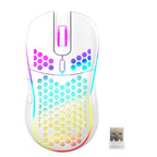 Bezprzewodowa Mysz Gamingowa RGB Honeycomb – Lekka, Akumulatorowa i Precyzyjna 2.4G | ZAIYNE
