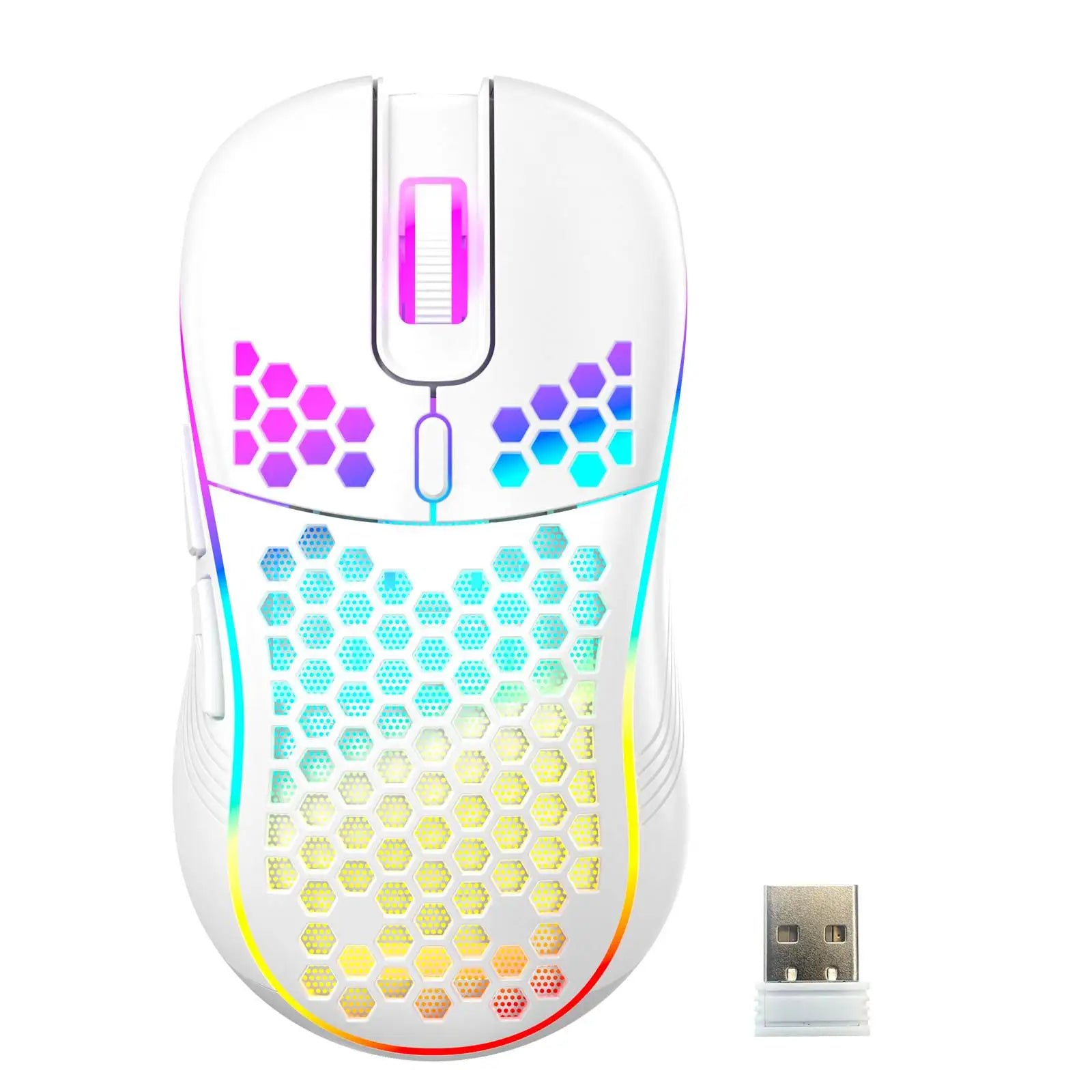 Souris Gaming RGB Sans Fil Alvéolaire – Légère, Rechargeable et Précision 2.4G | ZAIYNE