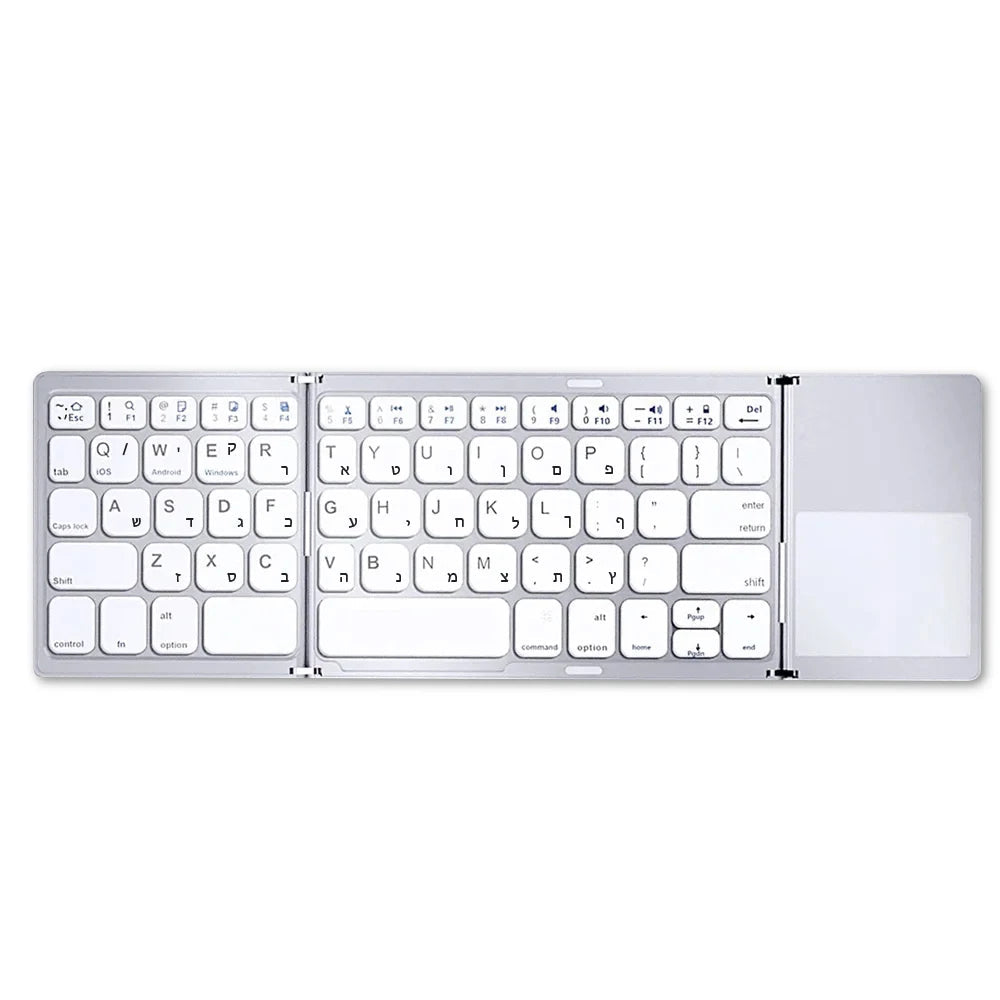 Mini clavier Bluetooth pliable avec pavé tactile – Clavier de voyage sans fil pliable en 3 pour Android/iOS/Windows | ZAIYNE
